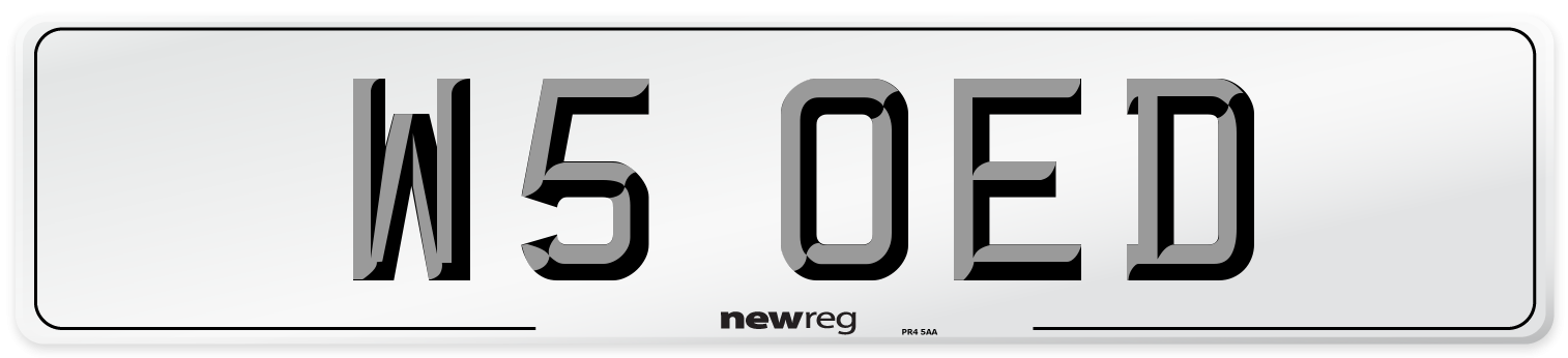 W5 OED Number Plate from New Reg